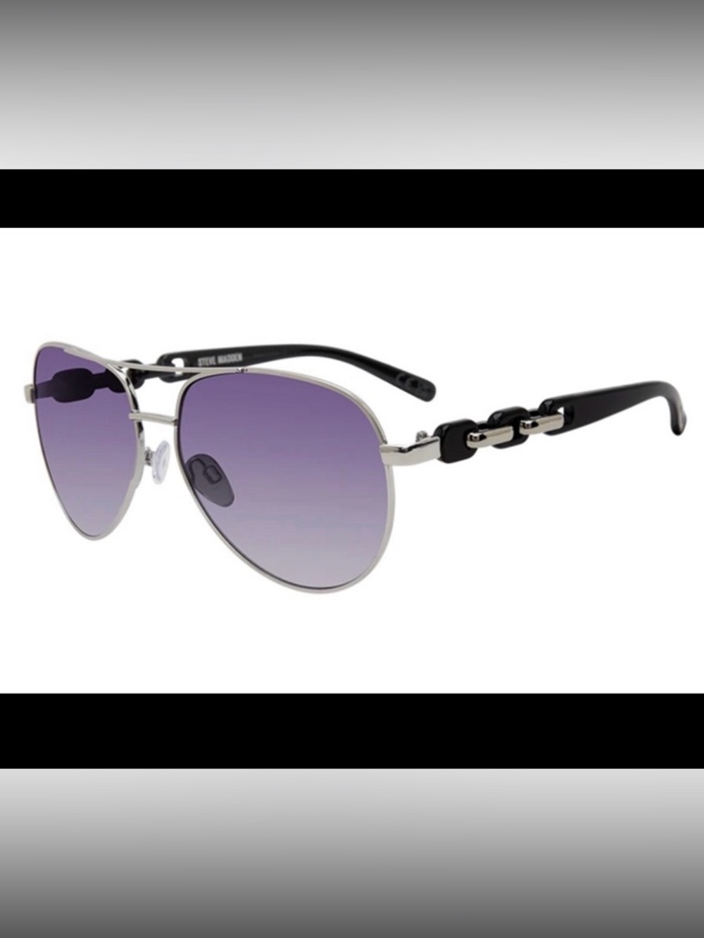 Steve Madden Aviator Sunglasses with Purple Gradient Lenses